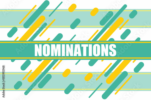 Vector banner. Megaphone with nominations speech bubble. Loudspeaker. Banner for business, marketing. Banner design vector illustration.