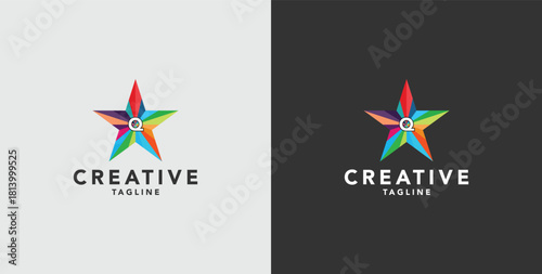 Digital colorful abstract icons, elements and symbols with initial Q logo, template