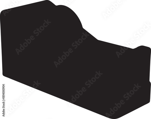 Black silhouette of a sofa minimalist furniture vector illustration isolated on white background