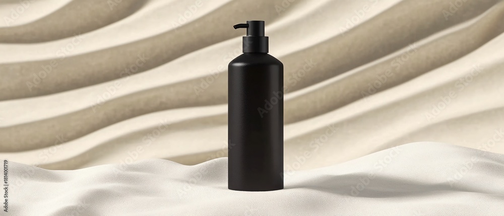 Fototapeta premium Athletic Black Outfit Mockup with Bottle