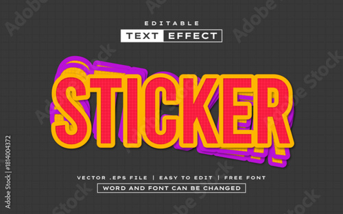 Stciker editable text effect style