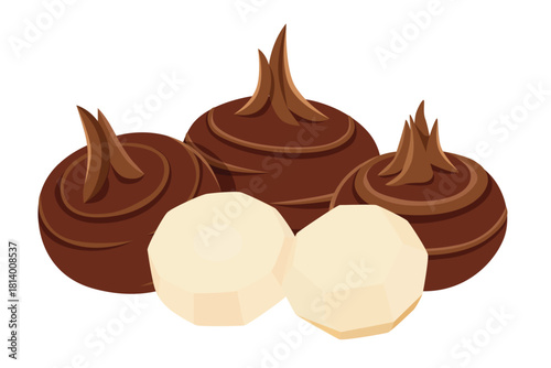 Water chestnut vector logo isolated on white background.	

