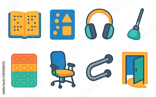 Assistive devices for accessibility: braille, audio, support, mobility