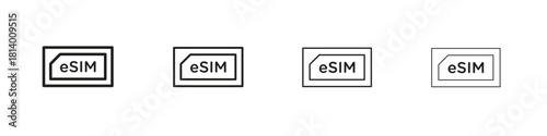 ESIM icon set. editable stroke eps 10 vector illustration.