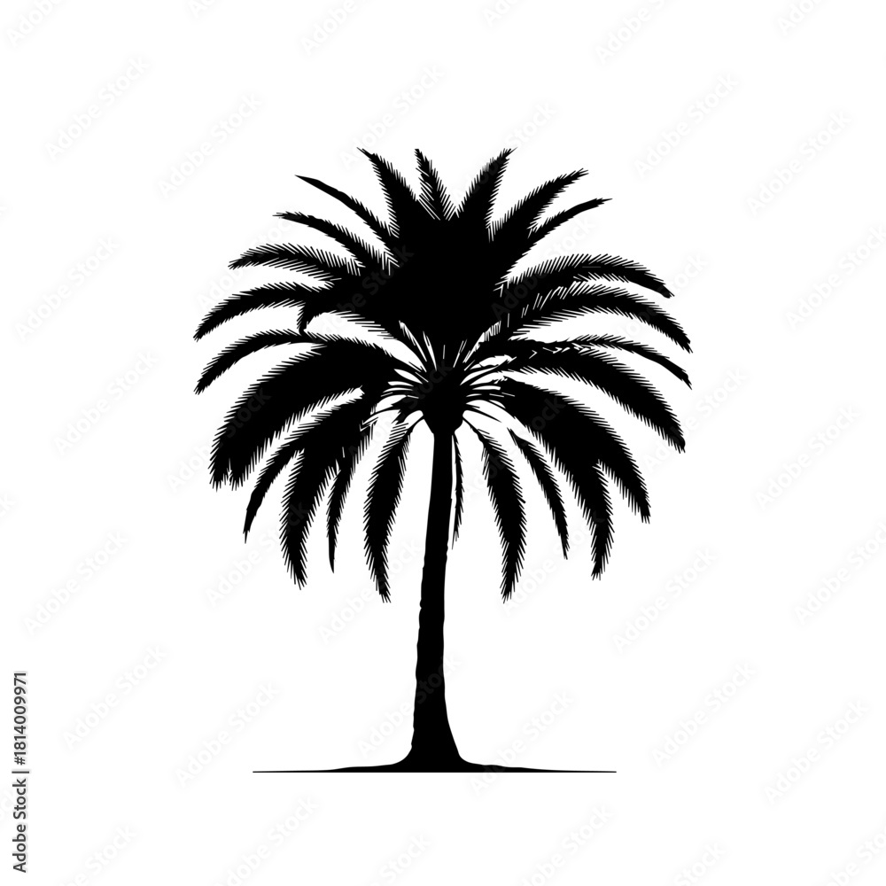 Obraz premium Date Palm Tree Tropical Botanical Vector Illustration