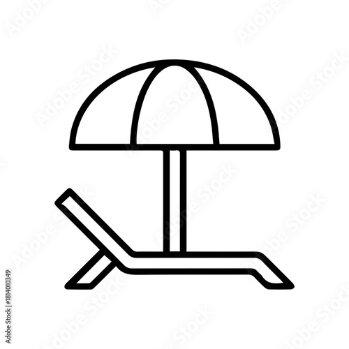 Beach Chair and Umbrella Icon