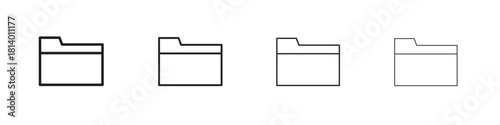 Folder icon set. editable stroke eps 10 vector illustration.
