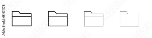 Folder icon set. editable stroke eps 10 vector illustration.