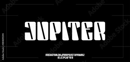 Jupiter font is A bold futuristic display font with wide sci-fi shapes, perfect for space titles, tech branding, and modern posters.