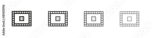 Game board icon set. editable stroke eps 10 vector illustration.