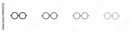 Glasses icon set. editable stroke eps 10 vector illustration.