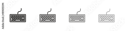 Keyboard icon set. editable stroke eps 10 vector illustration.