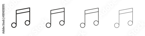 Music icon set. editable stroke eps 10 vector illustration.