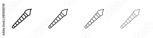 Paint brush icon set. editable stroke eps 10 vector illustration.