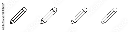Pencil icon set. editable stroke eps 10 vector illustration.