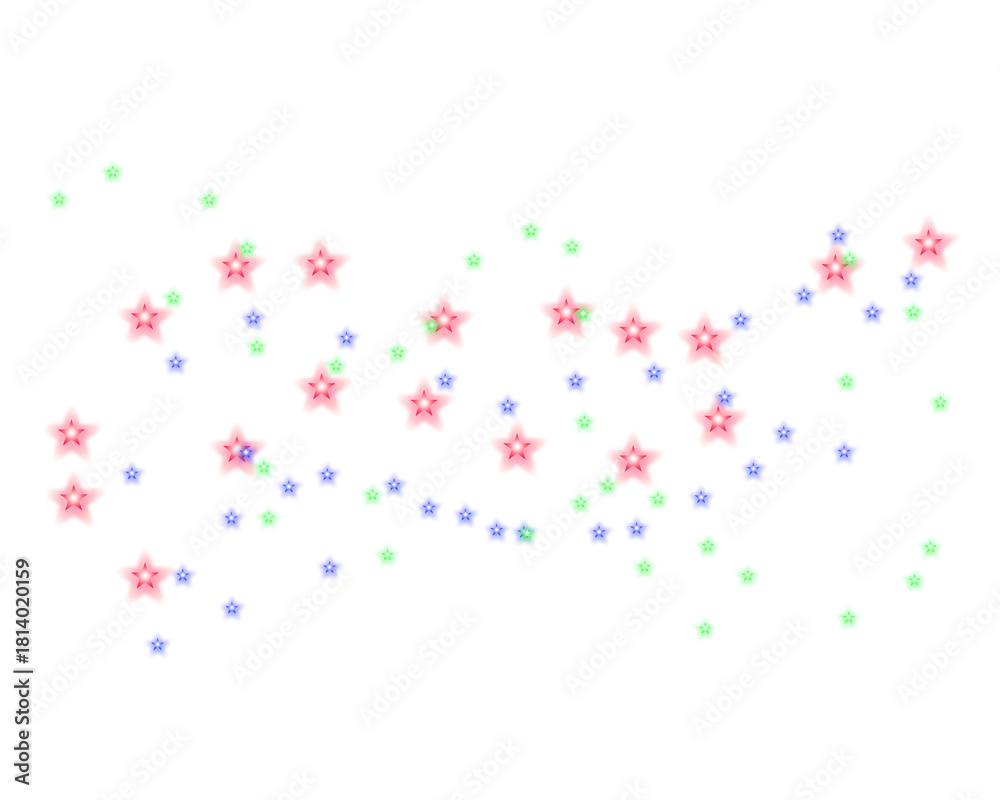 Fototapeta premium Colorful christmas lights scattered across a dark background isolated on transparent background