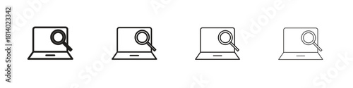 Search online icon set. editable stroke eps 10 vector illustration.