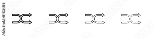 Shuffle icon set. editable stroke eps 10 vector illustration.