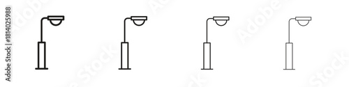 Street light icon set. editable stroke eps 10 vector illustration.