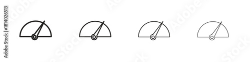 Tachometer icon set. editable stroke eps 10 vector illustration.