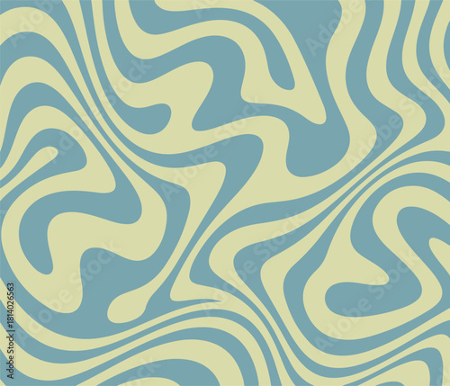 Abstract seamless wave pattern background with decorative floral elements