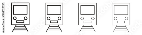 Train icon set. editable stroke eps 10 vector illustration.