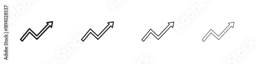 Trend Arrow icon set. editable stroke eps 10 vector illustration.