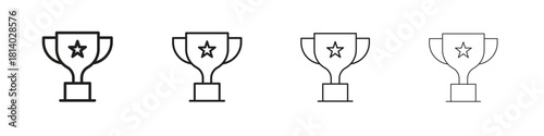 Trophy icon set. editable stroke eps 10 vector illustration.