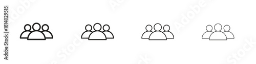 Users icon set. editable stroke eps 10 vector illustration.