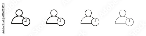 User time icon set. editable stroke eps 10 vector illustration.