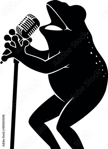 Frog singer silhouette