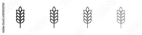 Wheat icon set. editable stroke eps 10 vector illustration.