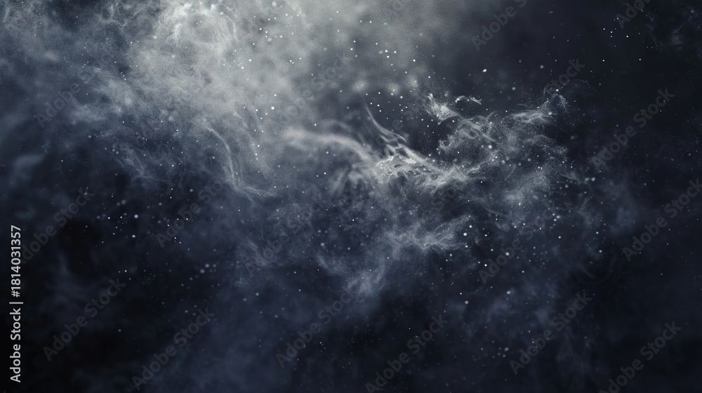 Obraz premium Dark Mysterious Particles: Eerie Glowing Dust in Shadowy Motion – Abstract Gothic Background for Horror, Fantasy, or Dark-Themed Projects
