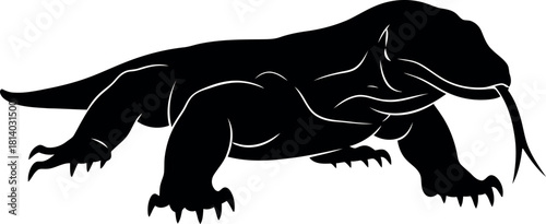Komodo dragon silhouette reptile wildlife