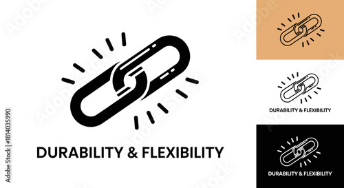 Durable Chain Link Connection: Showcasing Strength, Flexibility, and Reliability in a Modern Graphic, Ideal for Business Presentations and Technology Websites, Illustrating Security and Trust, Promoti