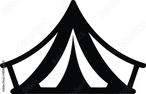 Camping Tent Icon: Outdoor Adventure & Travel Accommodation Vector