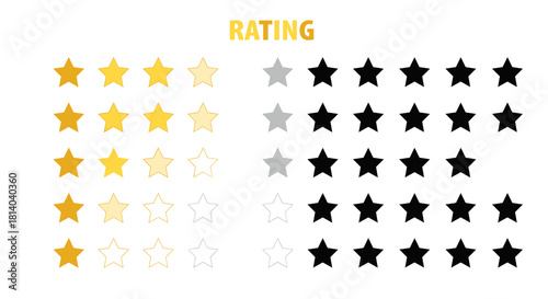 Customer Rating Feedback Survey Illustration Assessing Service Quality, Client Satisfaction Scores, and Product Review Stars, Representing Performance Evaluation, Digital Marketing Success, Business R