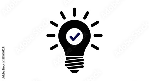 Concept Realization: Idea Bulb Showing Verification in Innovation Environment, Symbolizing Creative Thinking and Problem Solving in Modern Business or Technology Context, Used for Website Design and M