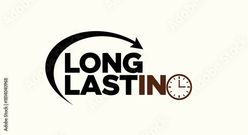 Long Lasting Product Durability Representation with Circular Arrow and Clock, Emphasizing Endurance and Reliability in Business, Technology, and Consumer Goods. Symbolizing Timelessness, Consistency,