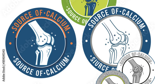 Calcium Source Knee Joint Illustration for Healthy Bones in Medical Healthcare, Osteoporosis Prevention, Dietary Supplements and Nutrition Infographics (anatomy, diagram, strong, health, science) 199/