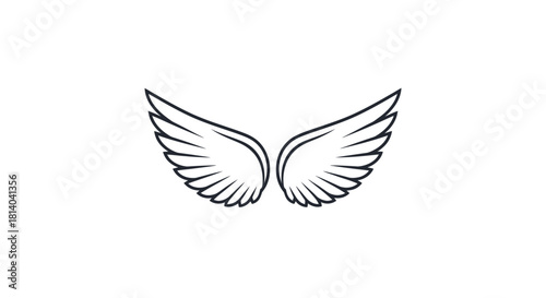 Elegant angel wings vector illustration on a clean white background ready to fly