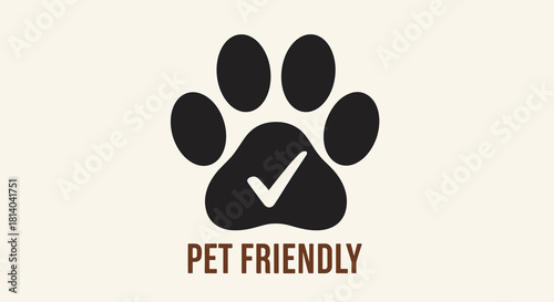 Pet Friendly Symbol Indicating Approved Animal Access and Services in a Welcoming Location, Ideal for Travel, Hospitality, or Real Estate Marketing and Website Design, Showcasing Acceptance and Servic