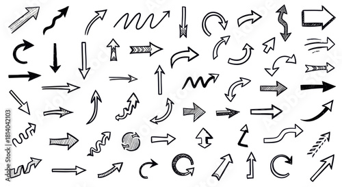 Hand-drawn Arrows Collection: A Versatile Set of Directional Graphics for Design Projects