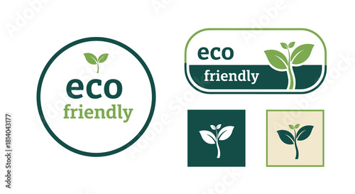 Eco-Friendly Symbols Illustrating Sustainable Practices for Businesses Committed to Environmental Responsibility, Promoting Ecology and Nature Conservation in Green Marketing and Advertising Designs,