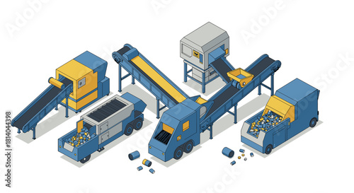 Isometric warehouse automation with conveyor machines for efficient package sorting