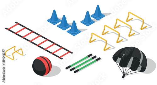 Isometric fitness equipment set for athletic training and exercise