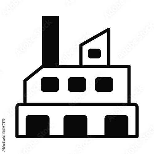 Factory Vector icon which can easily modify or edit