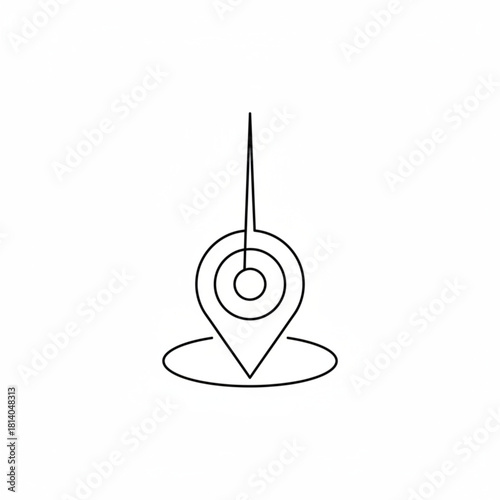 Location Icon: A minimalist icon depicting a pinpoint, suggesting location, direction, and spatial awareness. The design conveys precision, indicating a specific place or destination. 