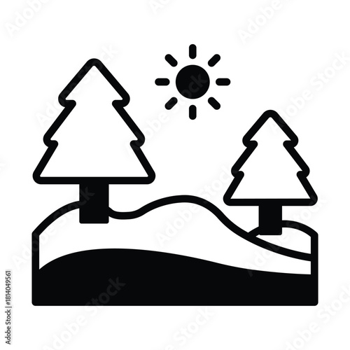 Pine Hills Vector icon which can easily modify or edit