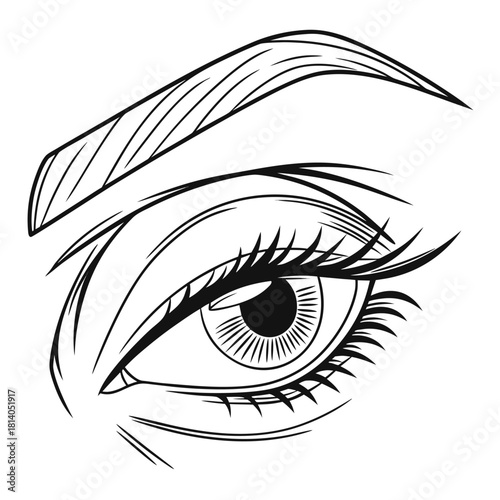 A vector illustration of a closed human eye, symbolizing sleep, rest, privacy, or contemplation.